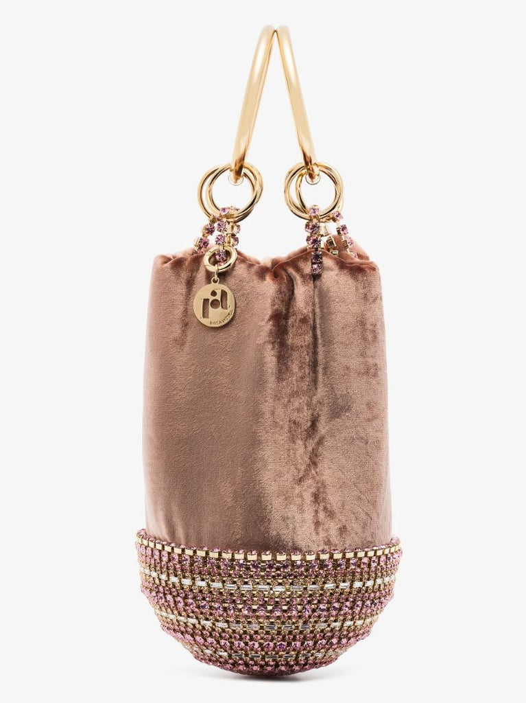Pink Ghizlan Crystal Velvet Mini Bag