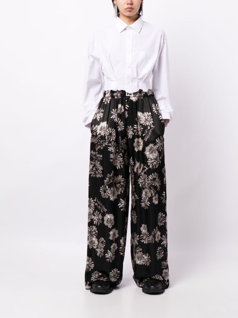 White Pleated Poplin Cropped Shirt