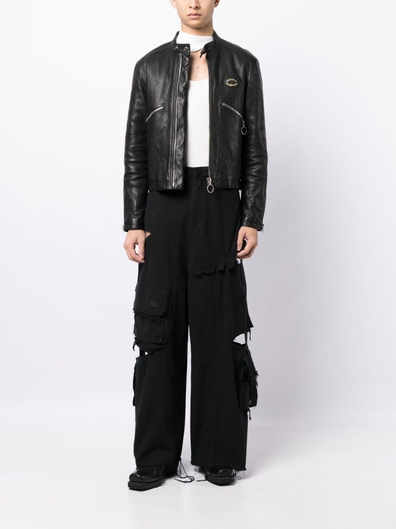 Black Cut-out Cargo Jeans