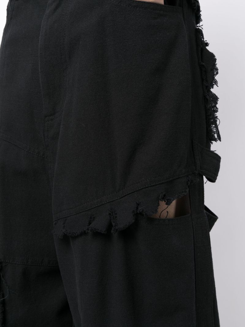 Black Cut-out Cargo Jeans