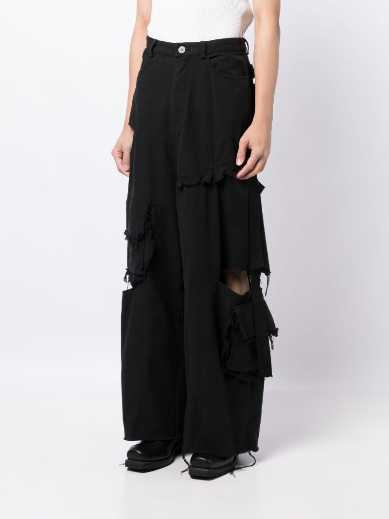 Black Cut-out Cargo Jeans