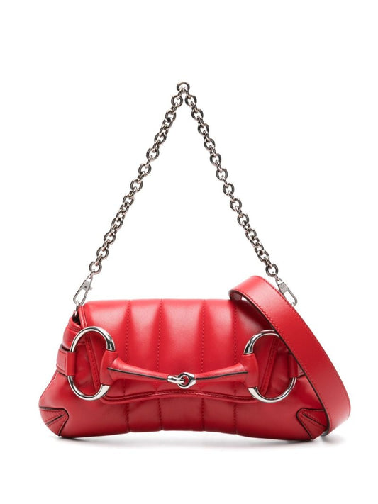 Red Horsebit Chain Small Shoulder Bag