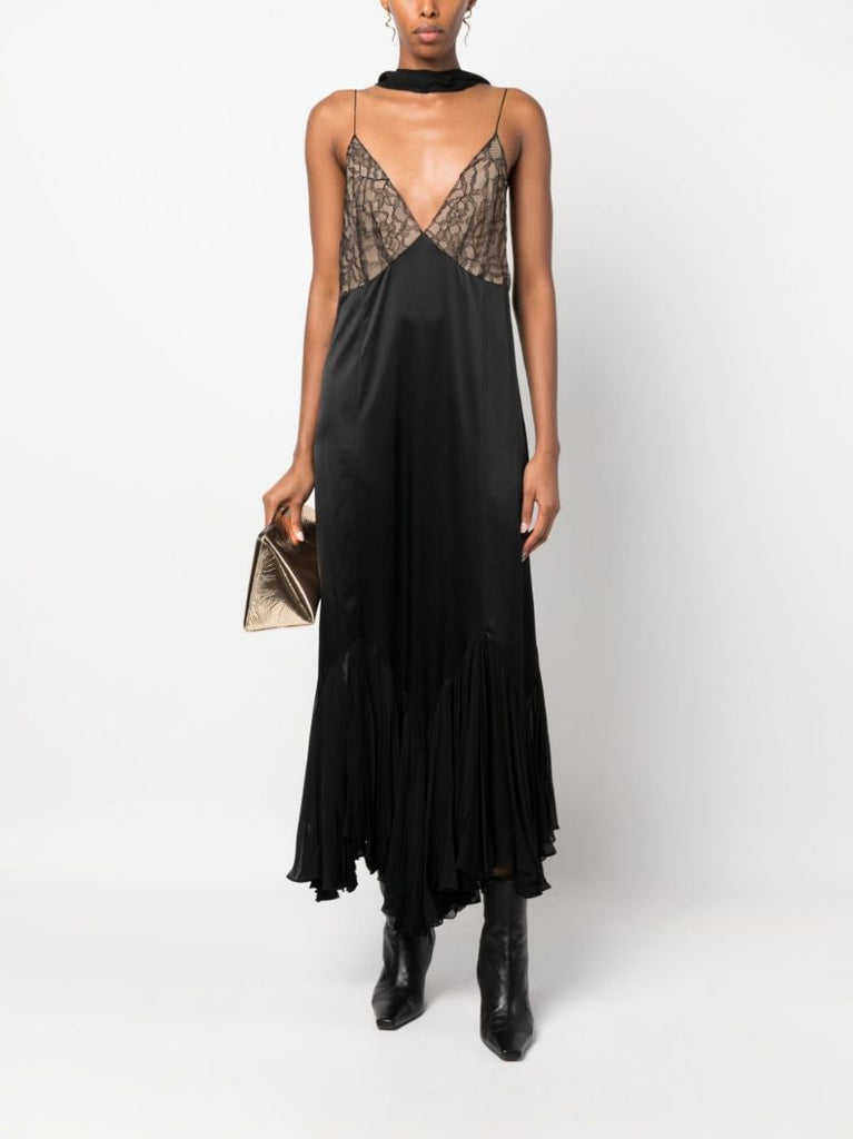 Black Candita Silk Maxi Dress