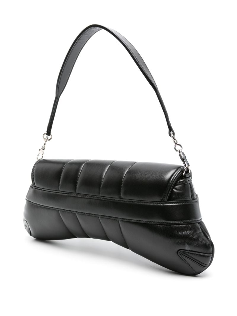 Black Horsebit Chain Medium Leather Shoulder Bag