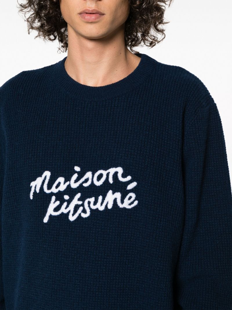 Blue Comfort Logo-embroidered Wool Sweater