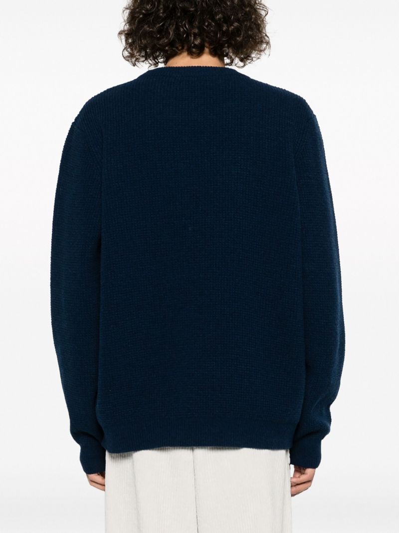 Blue Comfort Logo-embroidered Wool Sweater