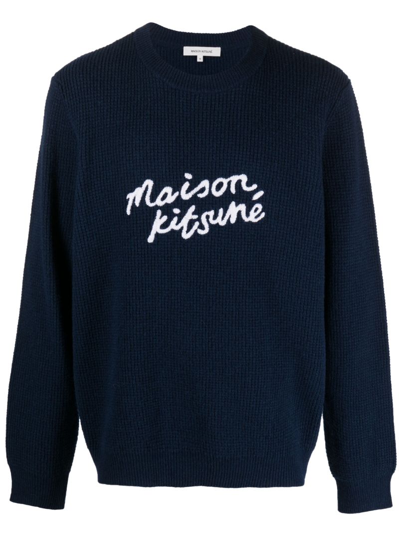 Blue Comfort Logo-embroidered Wool Sweater