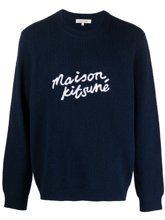 Blue Comfort Logo-embroidered Wool Sweater