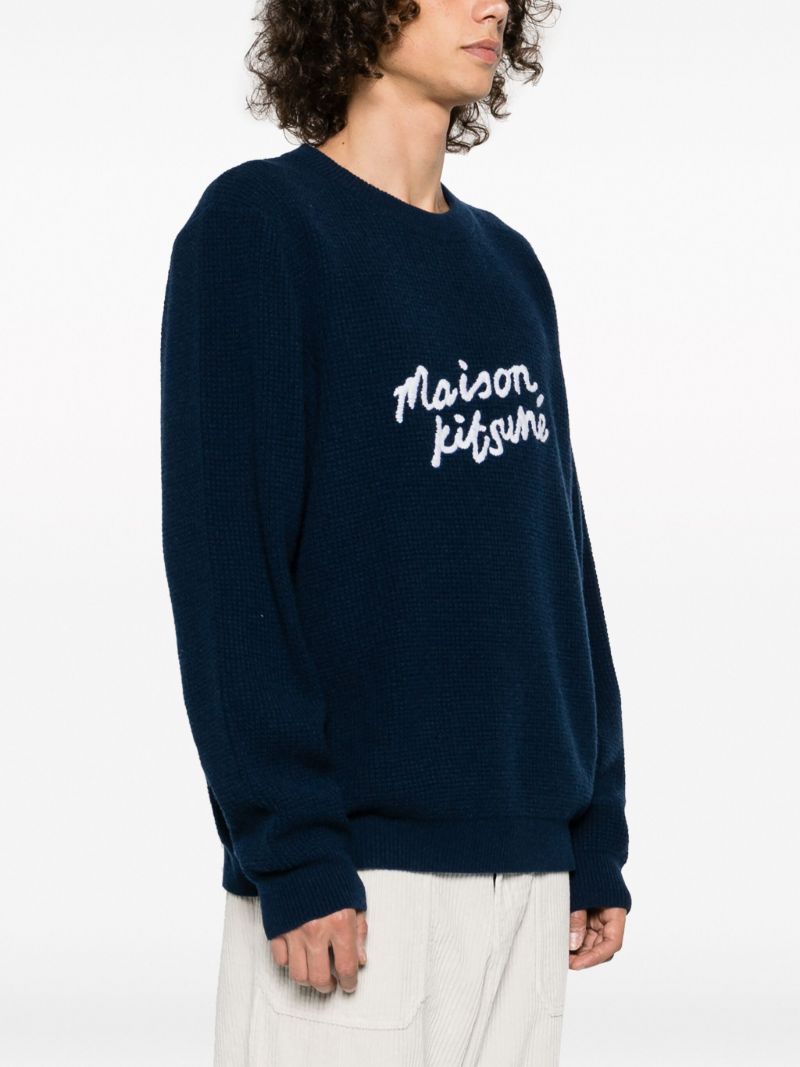 Blue Comfort Logo-embroidered Wool Sweater