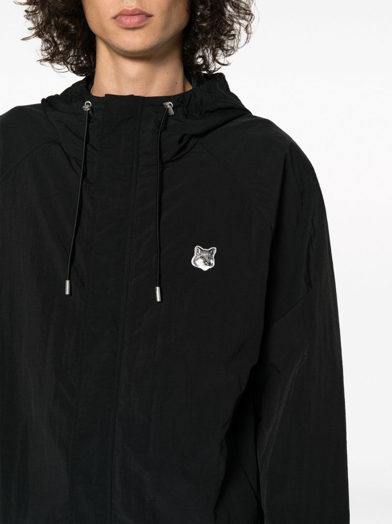 Black Logo-patch Windbreaker Jacket