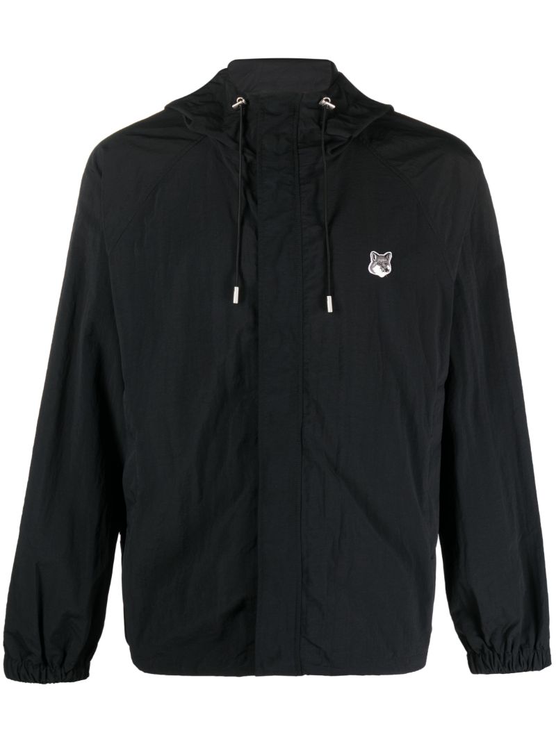 Black Logo-patch Windbreaker Jacket