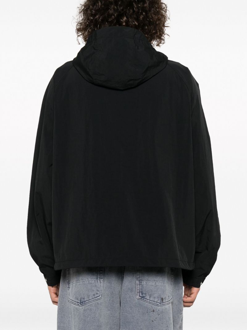 Black Logo-patch Windbreaker Jacket