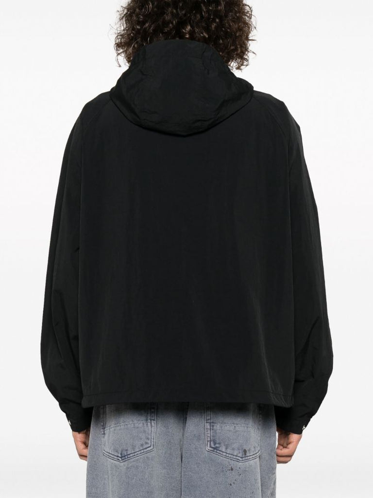 Black Logo-patch Windbreaker Jacket