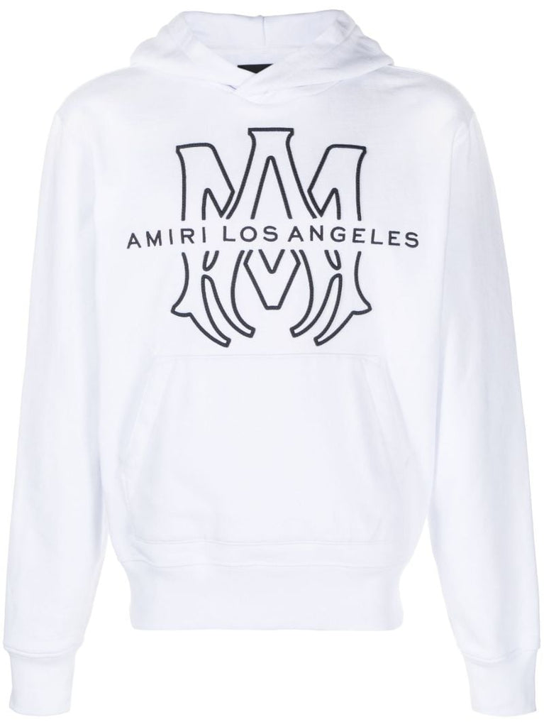 X Browns White Logo-embroidered Cotton Hoodie