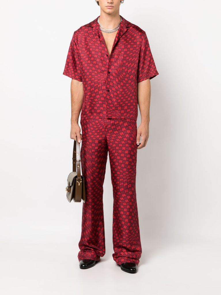 X Browns Red Ma Warp Silk Flared Trousers