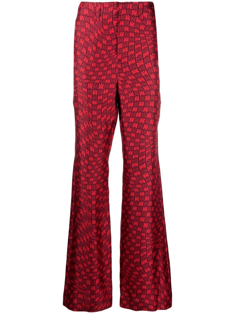 X Browns Red Ma Warp Silk Flared Trousers