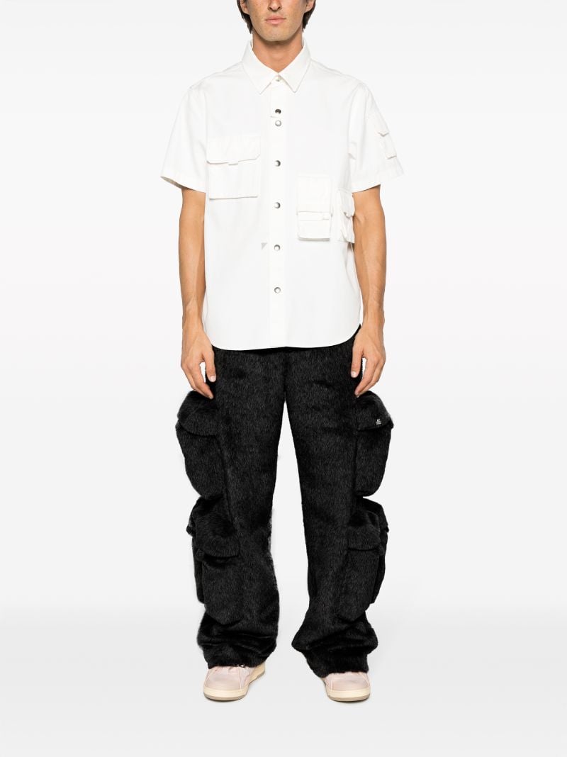 X Browns Black Faux-fur Cargo Trousers