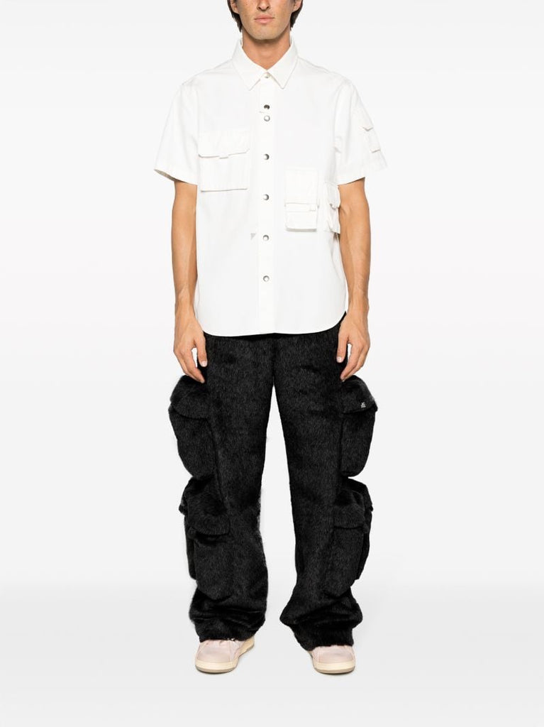 X Browns Black Faux-fur Cargo Trousers