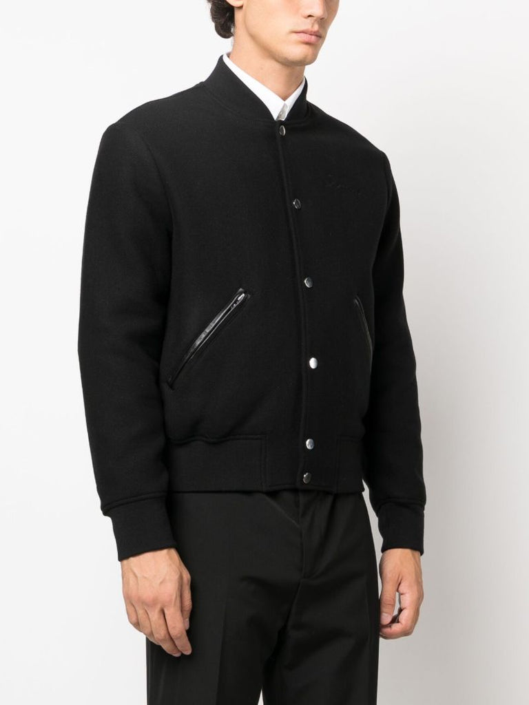 X Browns Black Logo-embroidered Bomber Jacket