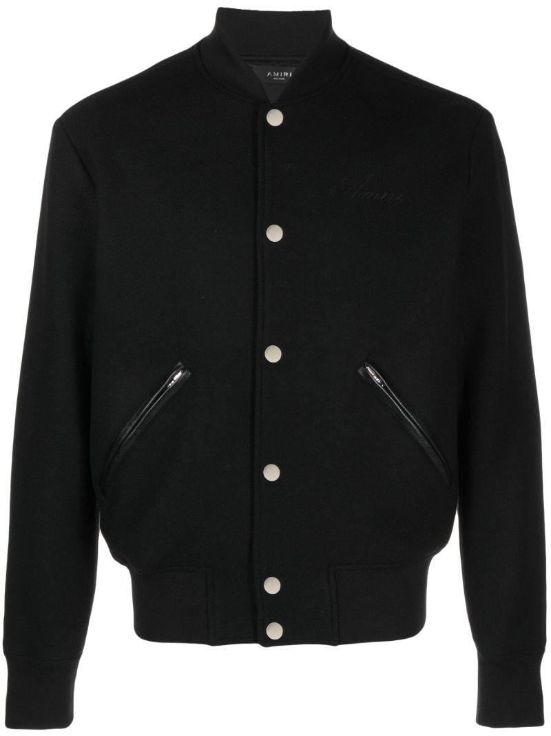 X Browns Black Logo-embroidered Bomber Jacket