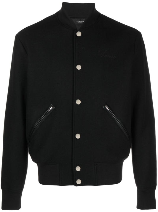 X Browns Black Logo-embroidered Bomber Jacket