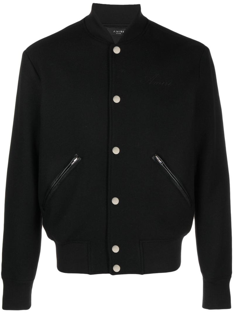 X Browns Black Logo-embroidered Bomber Jacket