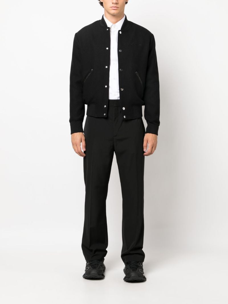 X Browns Black Logo-embroidered Bomber Jacket