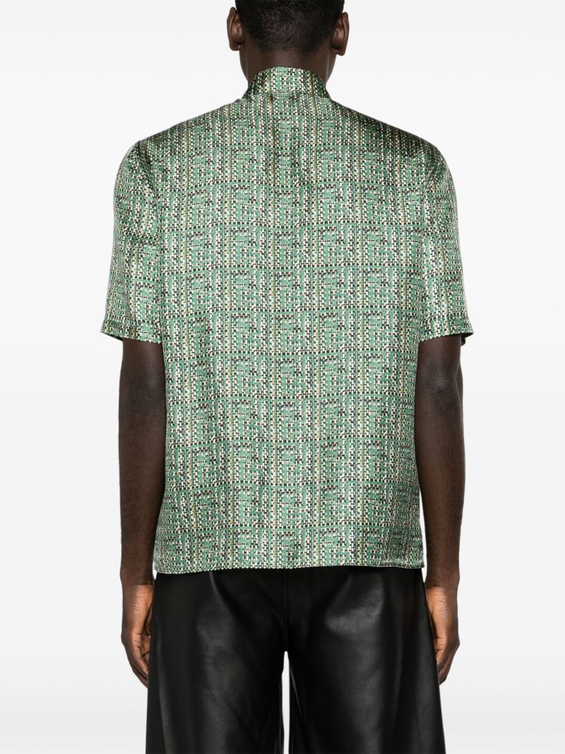 Green Ff-print Silk Shirt