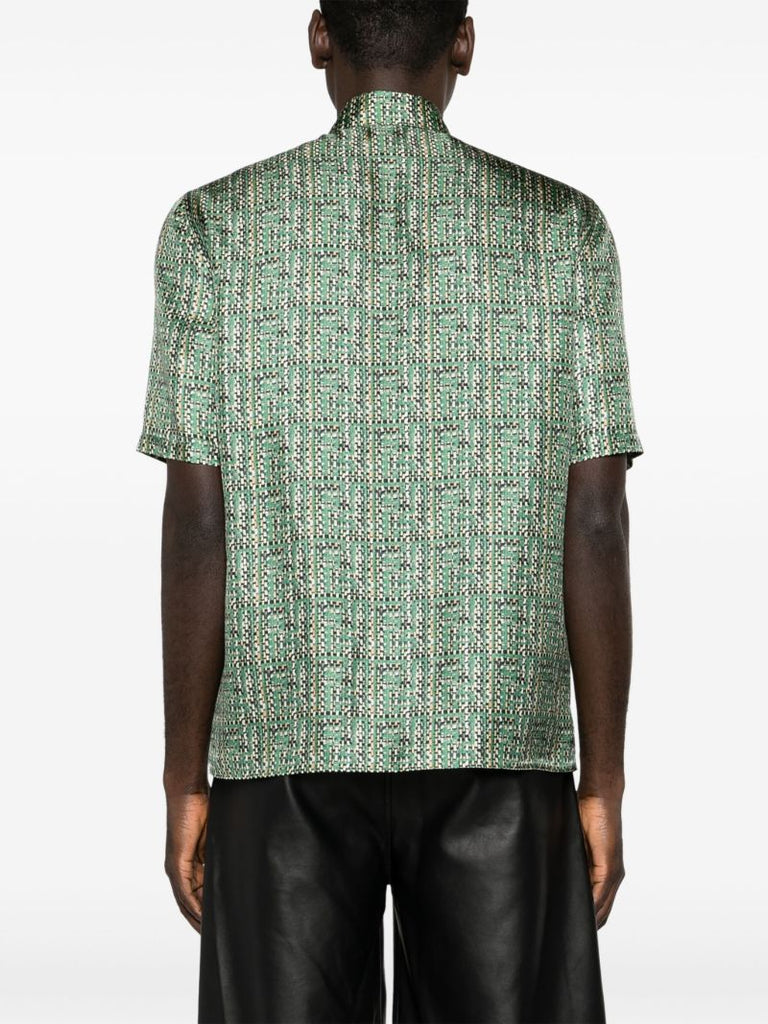Green Ff-print Silk Shirt