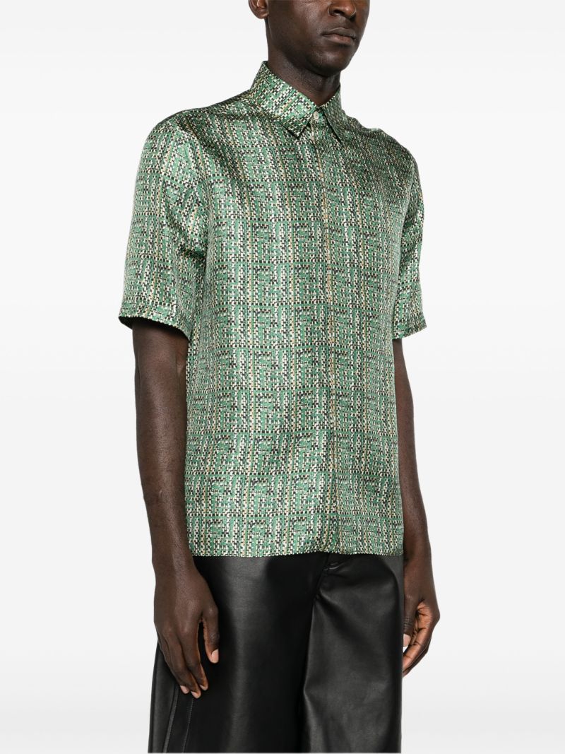 Green Ff-print Silk Shirt