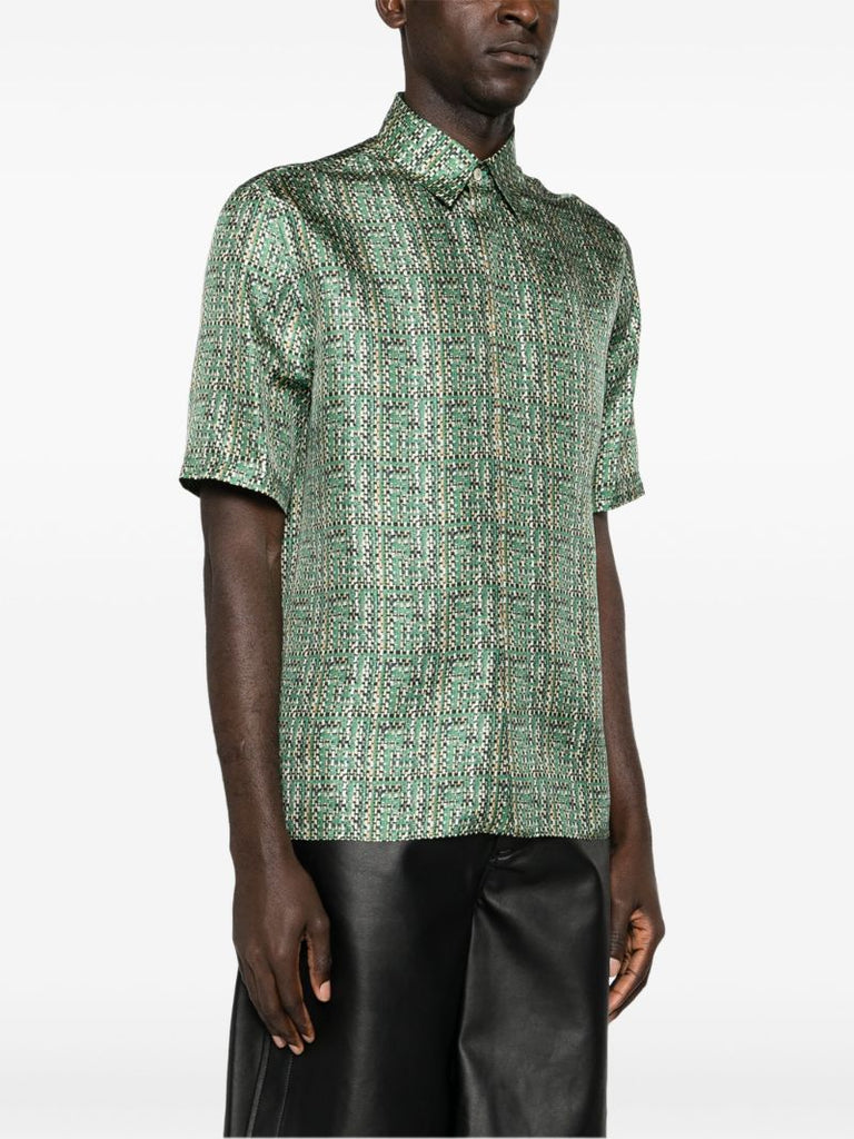 Green Ff-print Silk Shirt