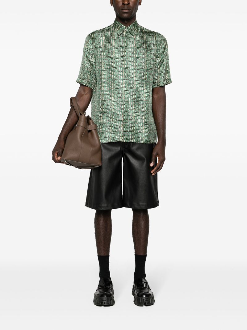 Green Ff-print Silk Shirt