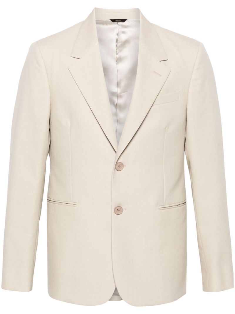 Neutral Single-breasted Wool Blazer