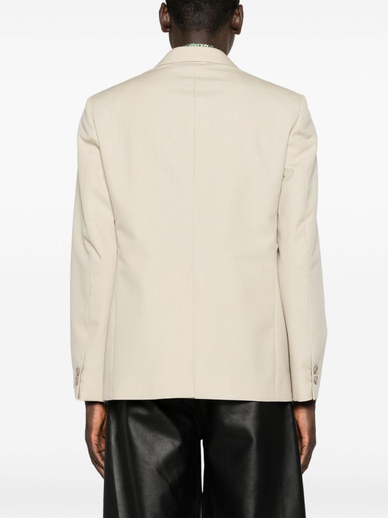 Neutral Single-breasted Wool Blazer