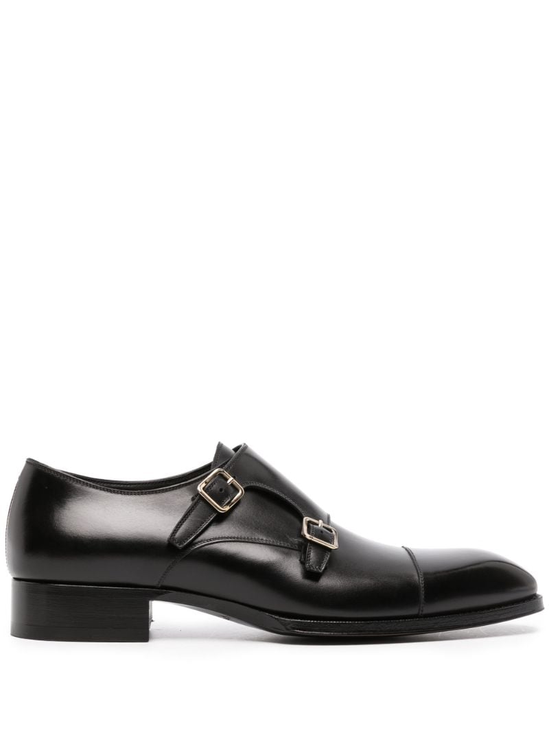 Black Leather Monk Shoes