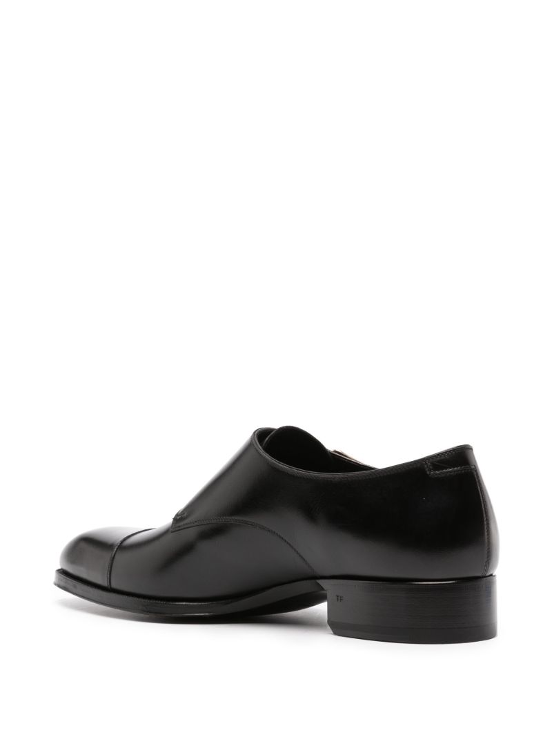 Black Leather Monk Shoes