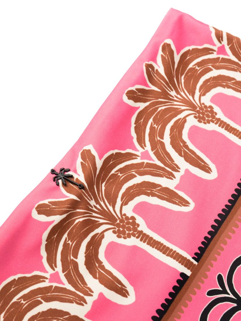 Pink Mahaba Palm Tree-print Bikini Bottoms