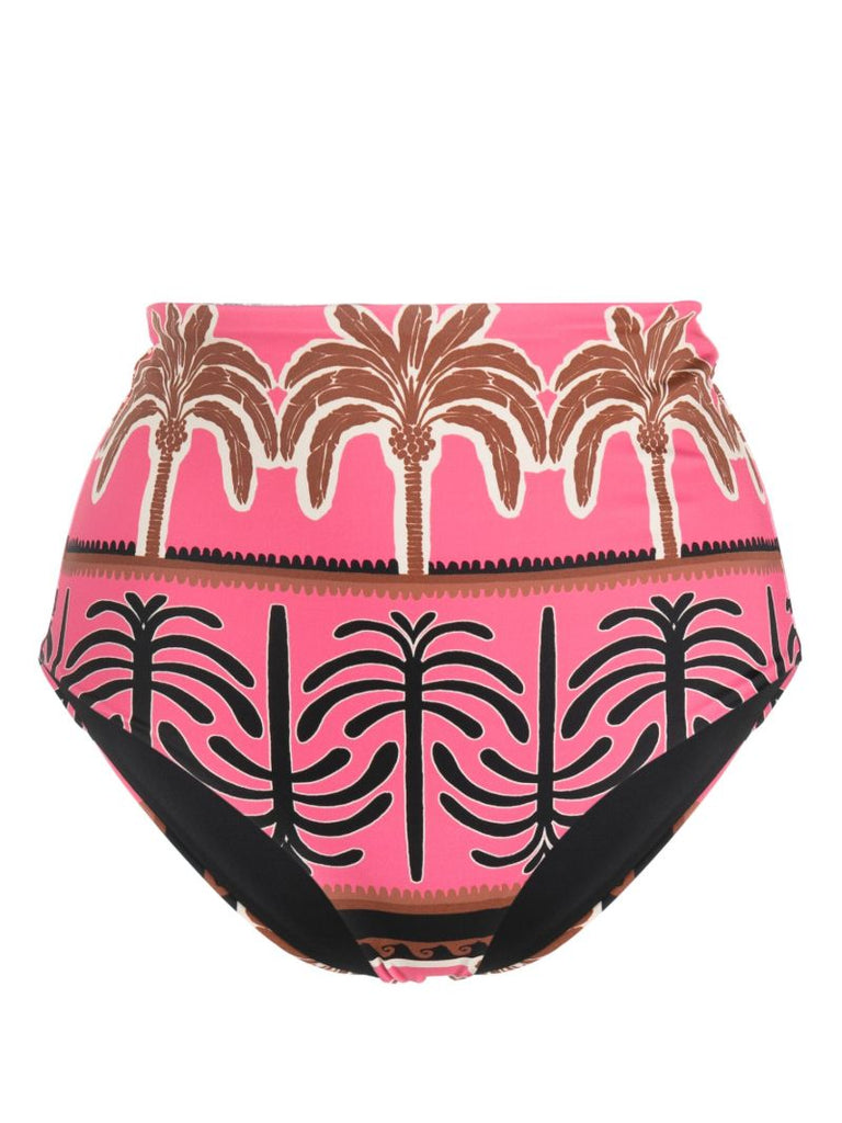 Pink Mahaba Palm Tree-print Bikini Bottoms