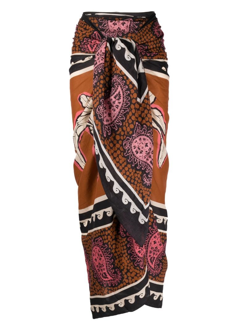 Brown Kilimanjaro-print Cotton Cover-up