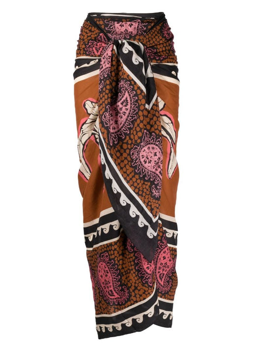 Brown Kilimanjaro-print Cotton Cover-up