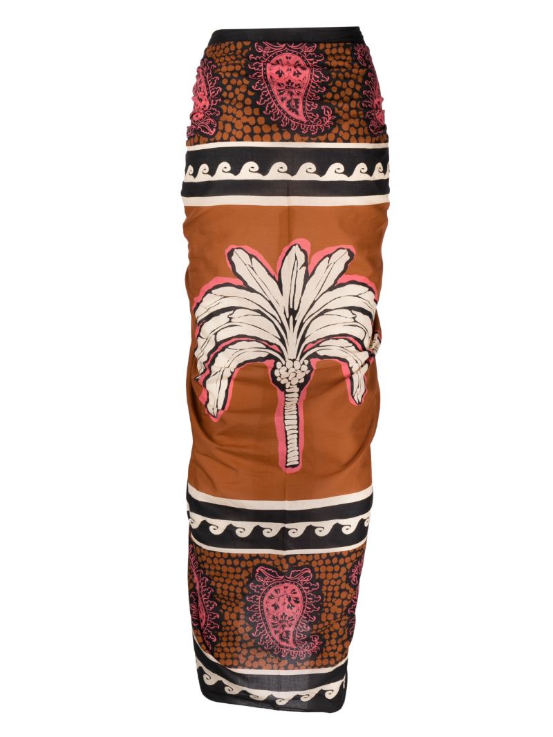 Brown Kilimanjaro-print Cotton Cover-up