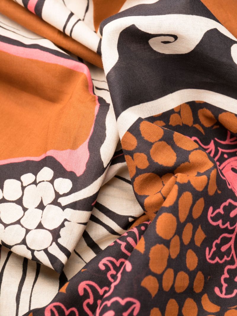 Brown Kilimanjaro-print Cotton Cover-up