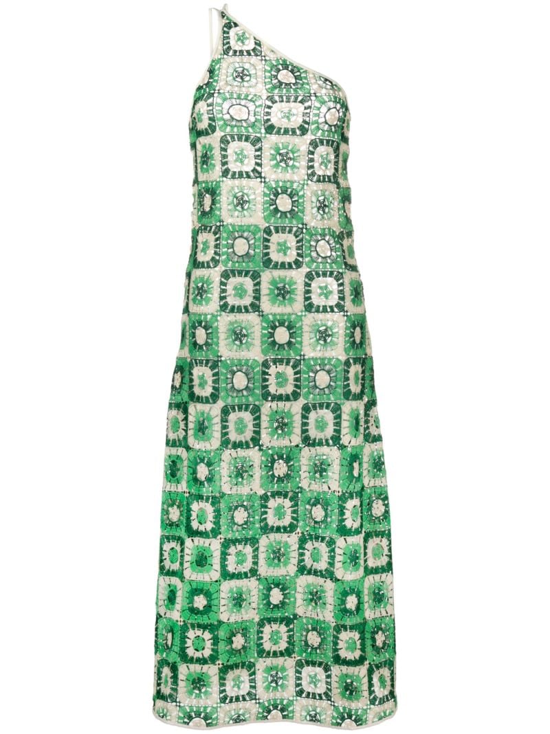 Green Lemongrass Crochet Maxi Dress