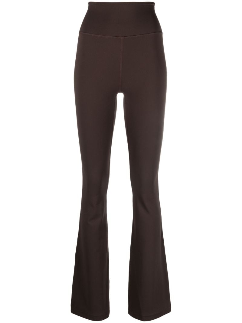 Brown Groove Flared Leggings