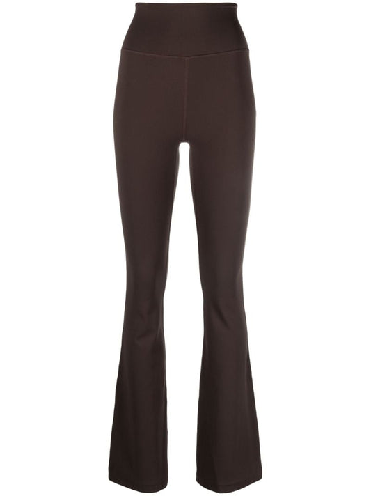 Brown Groove Flared Leggings