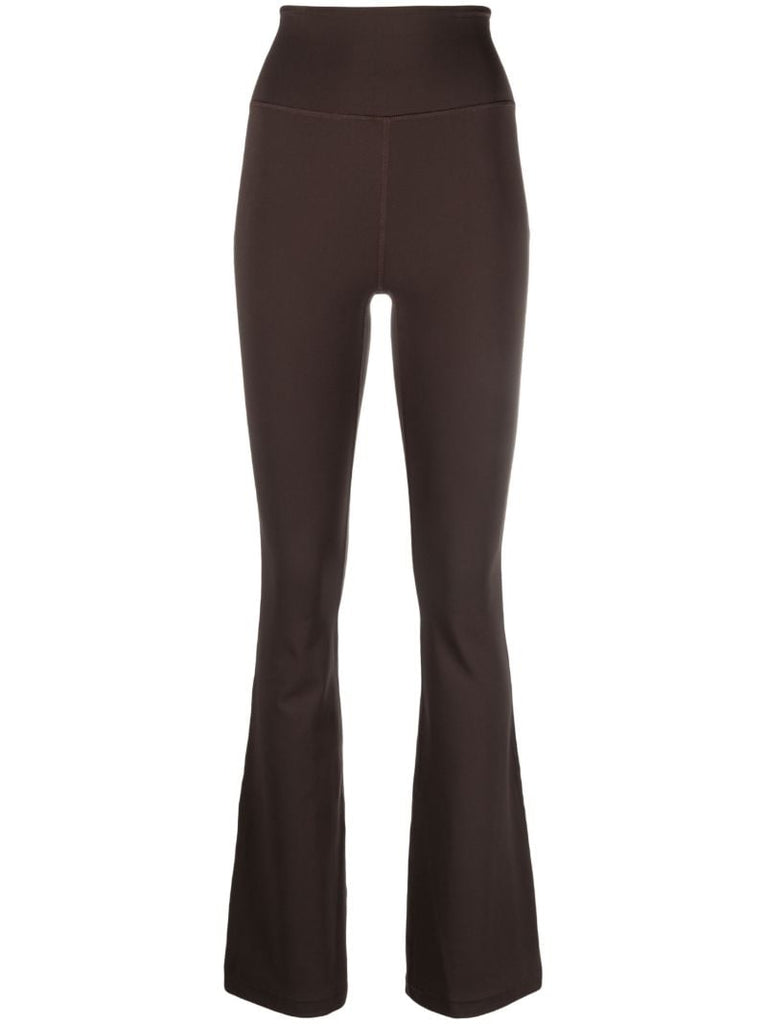 Brown Groove Flared Leggings
