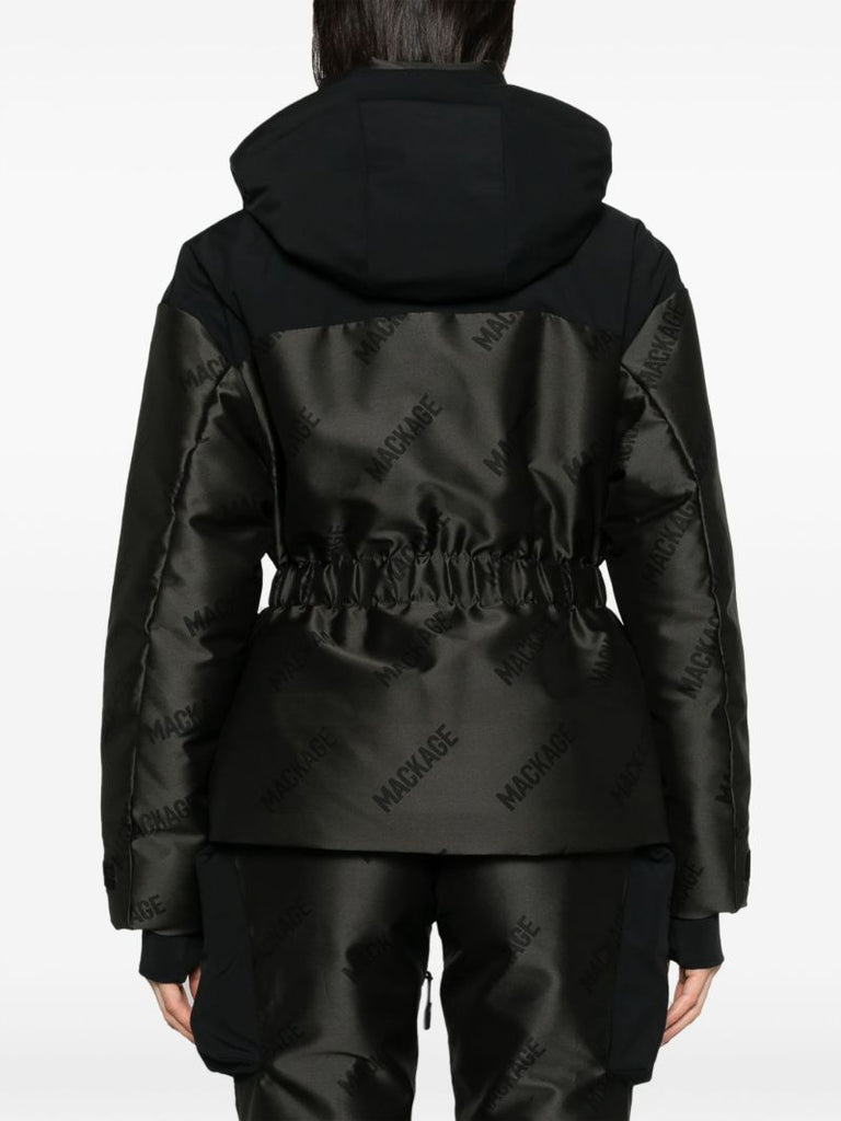 Grey Nixie Allover Logo-print Ski Jacket