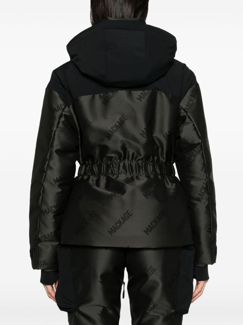 Grey Nixie Allover Logo-print Ski Jacket