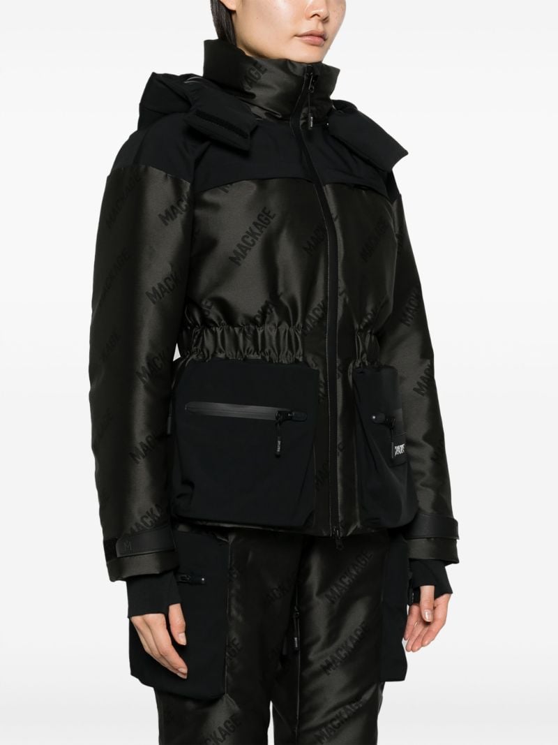 Grey Nixie Allover Logo-print Ski Jacket