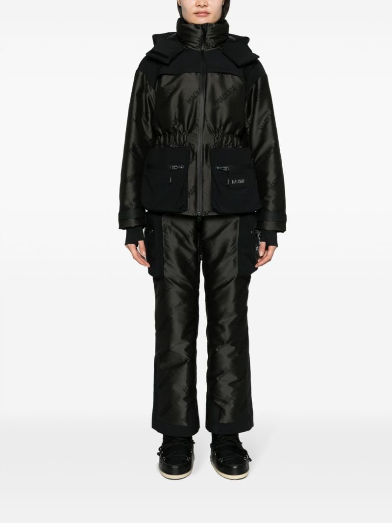 Grey Nixie Allover Logo-print Ski Jacket